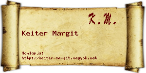 Keiter Margit névjegykártya